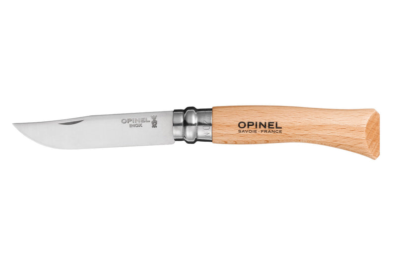 Couteau opinel traditionnel n°7 lame 8cm virole tournante manche en hêtre