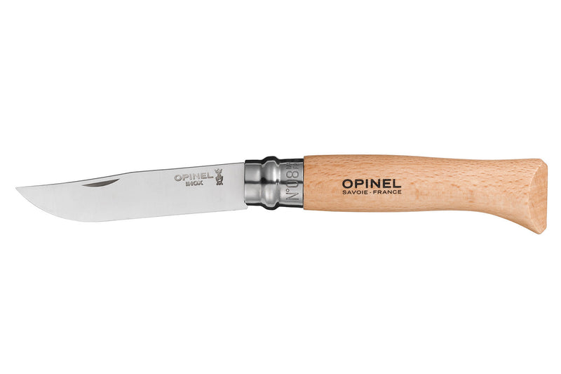 Couteau opinel traditionnel n°8 lame 8.5cm virole tournante manche en hêtre