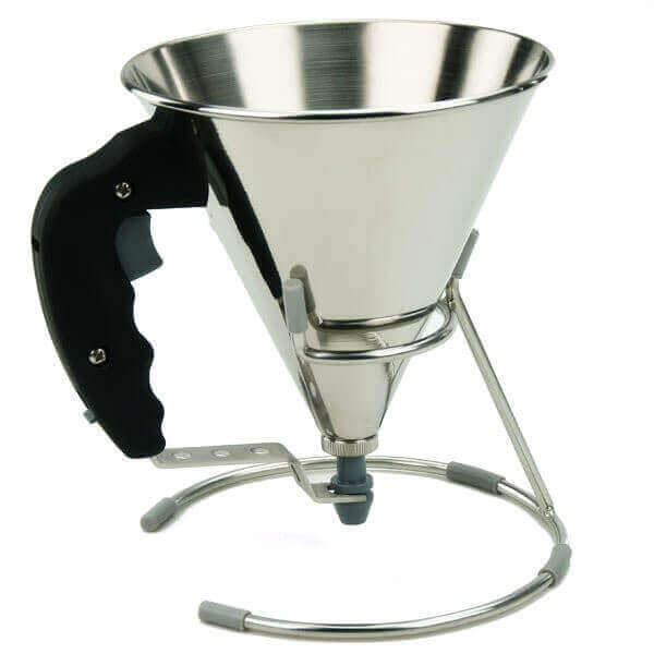 Mini entonnoir à piston De Buyer en inox 0.8L + support