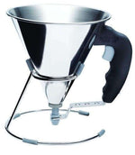 Mini entonnoir à piston De Buyer en inox 0.8L + support