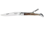 Couteau Laguiole Arbalète G.David manche façon corne blonde 12cm avec tire bouchon intégré