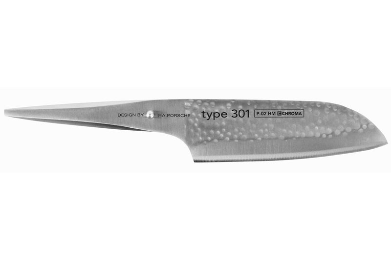 Couteau santoku Chroma Type 301 Design by F.A. Porsche martelé 18cm