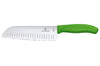 Couteau Santoku lame alvéolée inox 17cm manche vert Victorinox 6.8526.17L4