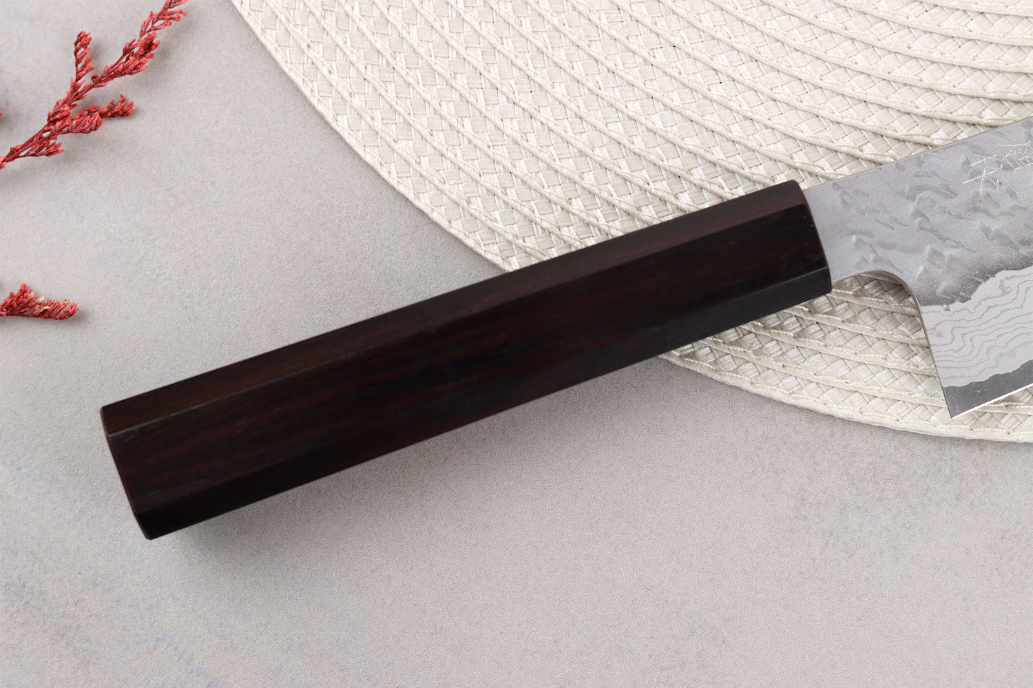 Couteau bunka 17cm japonais artisanal Nigara Hamono Tsuchime VG10 damas