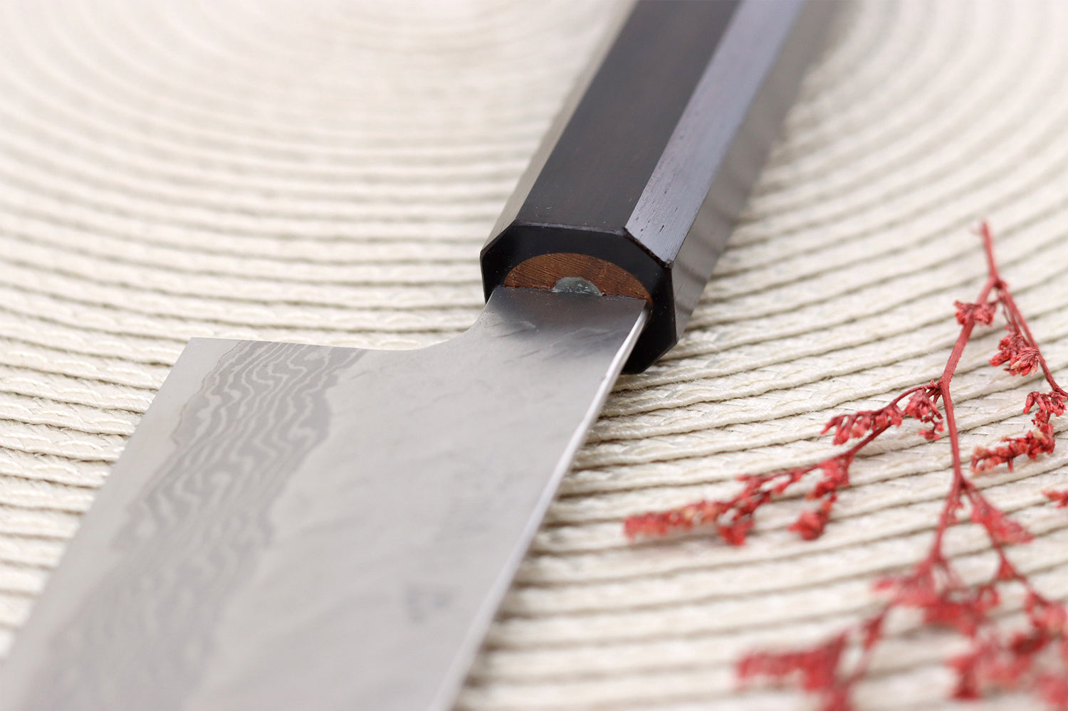 Couteau bunka 17cm japonais artisanal Nigara Hamono Tsuchime VG10 damas
