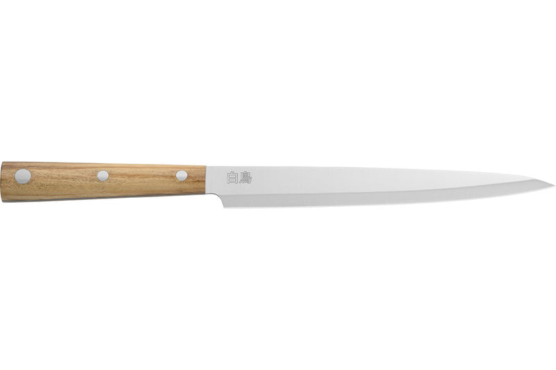 Couteau Sashimi Due Cigni Hakucho 22cm manche olivier