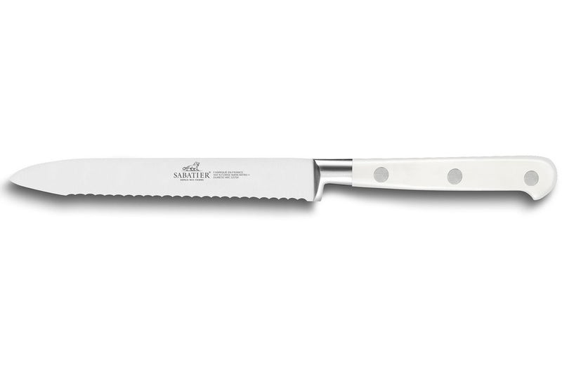 Couteau universel Sabatier Toque blanche 100% forgé denté 12cm