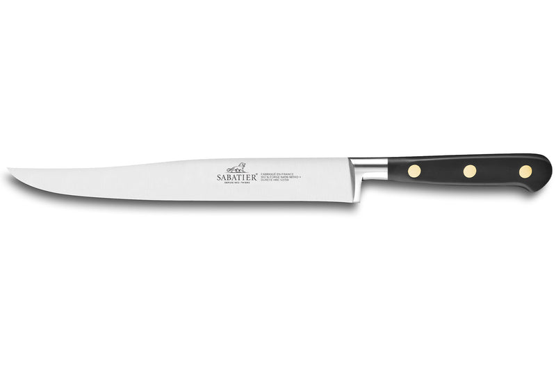 Couteau yatagan SABATIER Idéal Inox 100% forgé rivets laiton lame 20cm