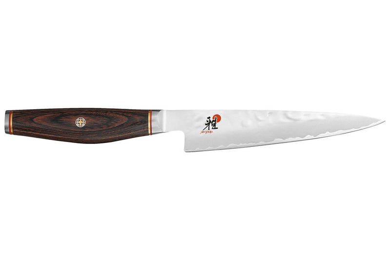 Couteau universel japonais Miyabi 6000MCT lame martelée 13cm + manche en Pakka