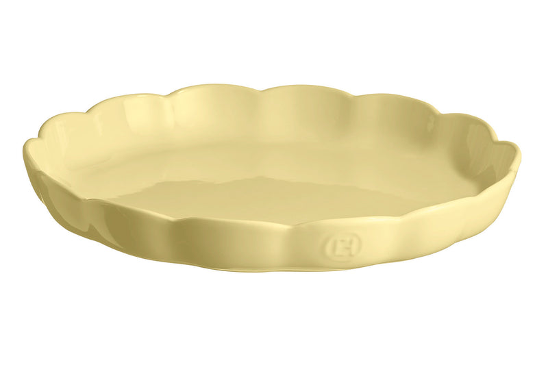 Plat à tarte rond Emile Henry Madeleine en céramique 31cm Vanille