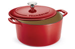 Cocotte ronde 26cm Tramontina Bestow fonte émaillée rouge 6,5L