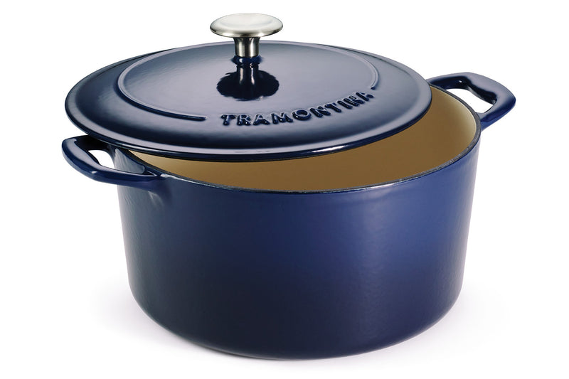 Cocotte ronde 26cm Tramontina Bestow fonte émaillée bleu 6,5L