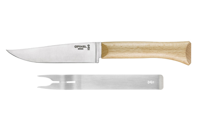 Set à fromage Opinel couteau lame 12,5cm + fourchette inox