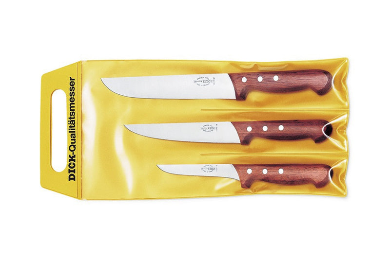 Pochette de 3 couteaux de boucher DICK Bois désosseur+saigner+boucher