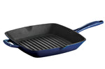 Poêle grill carrée 27cm Tramontina Bestow fonte émaillée bleu