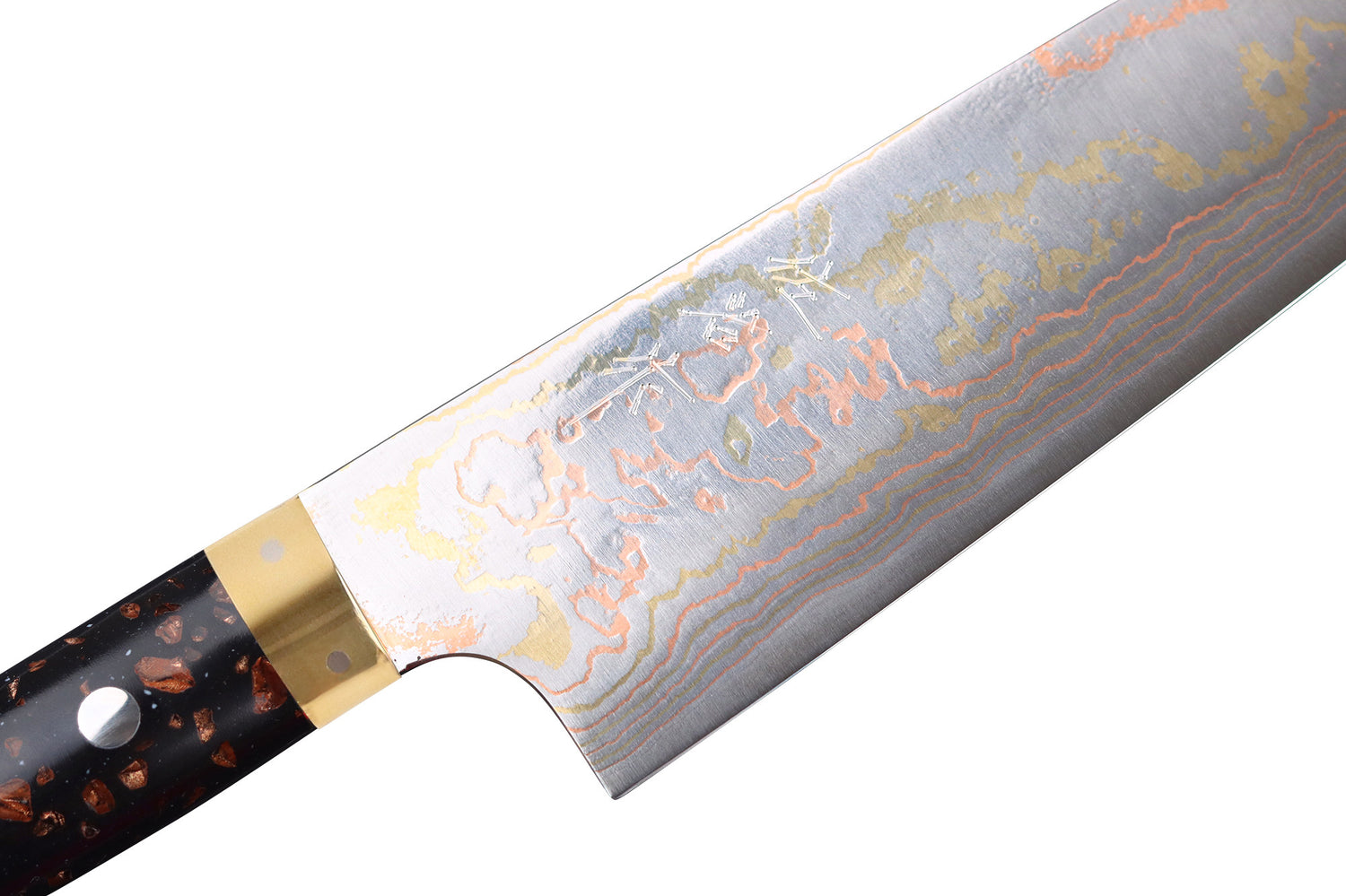 Couteau bunka 16,5cm japonais artisanal Takeshi Saji BS2 Rainbow
