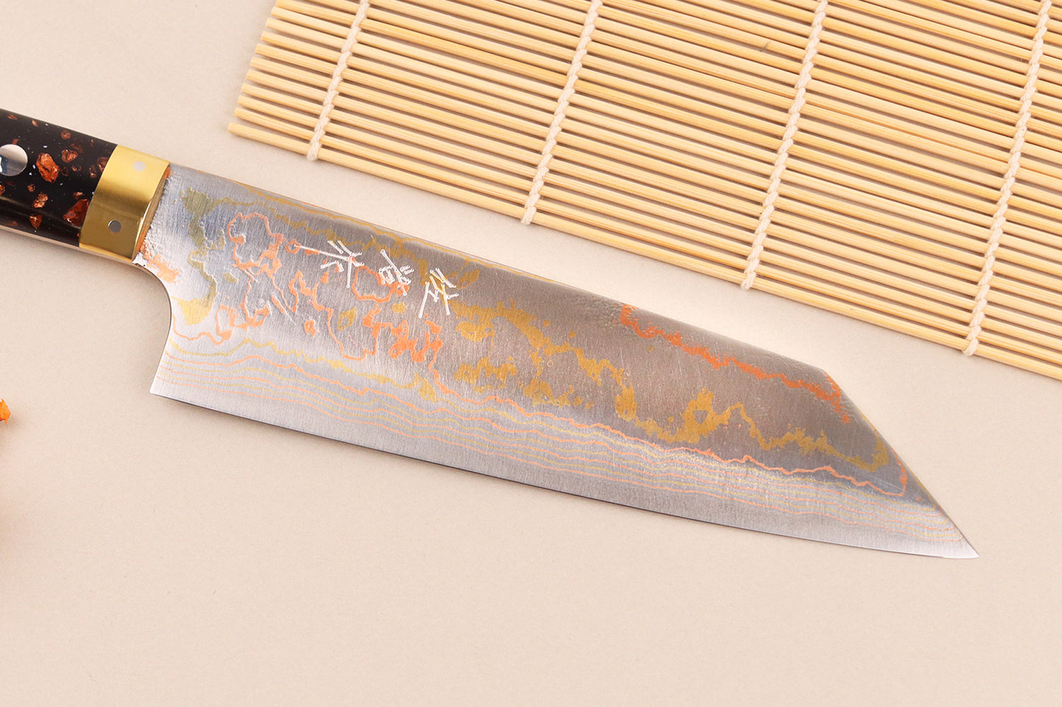 Couteau bunka 16,5cm japonais artisanal Takeshi Saji BS2 Rainbow