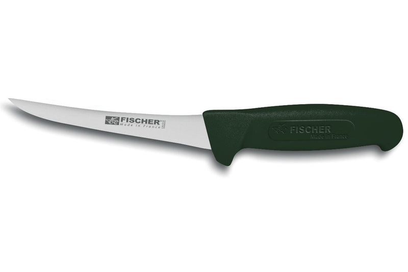 Couteau à désosser professionnel Fischer HACCP lame courbée 15cm manche noir