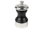 Moulin à poivre manuel Peugeot Palace en bois de hêtre noir satin et métal argenté 10cm