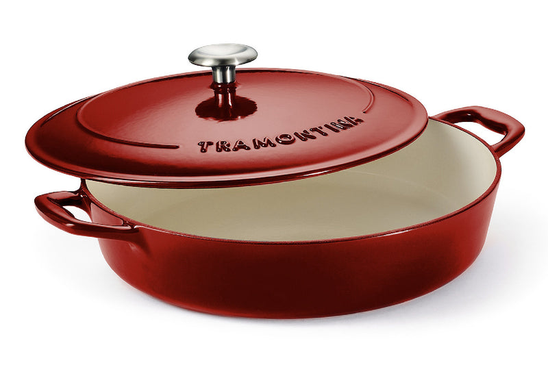 Cocotte basse 30cm Tramontina Bestow fonte émaillée rouge 3,8L