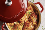 Cocotte basse 30cm Tramontina Bestow fonte émaillée rouge 3,8L