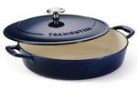 Cocotte basse 30cm Tramontina Bestow fonte émaillée bleu 3,8L