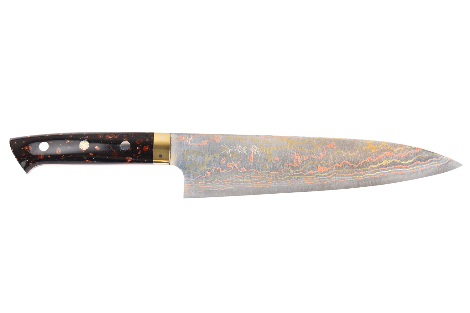 Couteau de chef 21cm japonais artisanal Takeshi Saji BS2 Rainbow