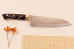 Couteau santoku 16,5cm japonais artisanal Takeshi Saji BS2 Rainbow