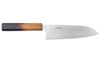 Couteau santoku 16,5cm artisanal japonais Tsunehisa AUS8 manche en chêne brûlé