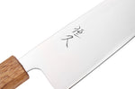 Couteau santoku 16,5cm artisanal japonais Tsunehisa AUS8 manche en chêne brûlé