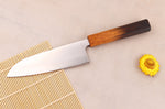 Couteau santoku 16,5cm artisanal japonais Tsunehisa AUS8 manche en chêne brûlé