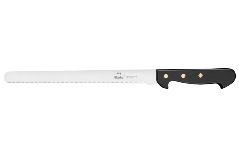Couteau à pâté en croûte 32 Dumas Affil inox 27cm microdenté manche 3 rivets