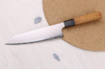 Couteau de chef 20cm japonais artisanal Hatsukokoro Chromax manche en teck