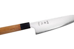 Couteau de chef 20cm japonais artisanal Hatsukokoro Chromax manche en teck