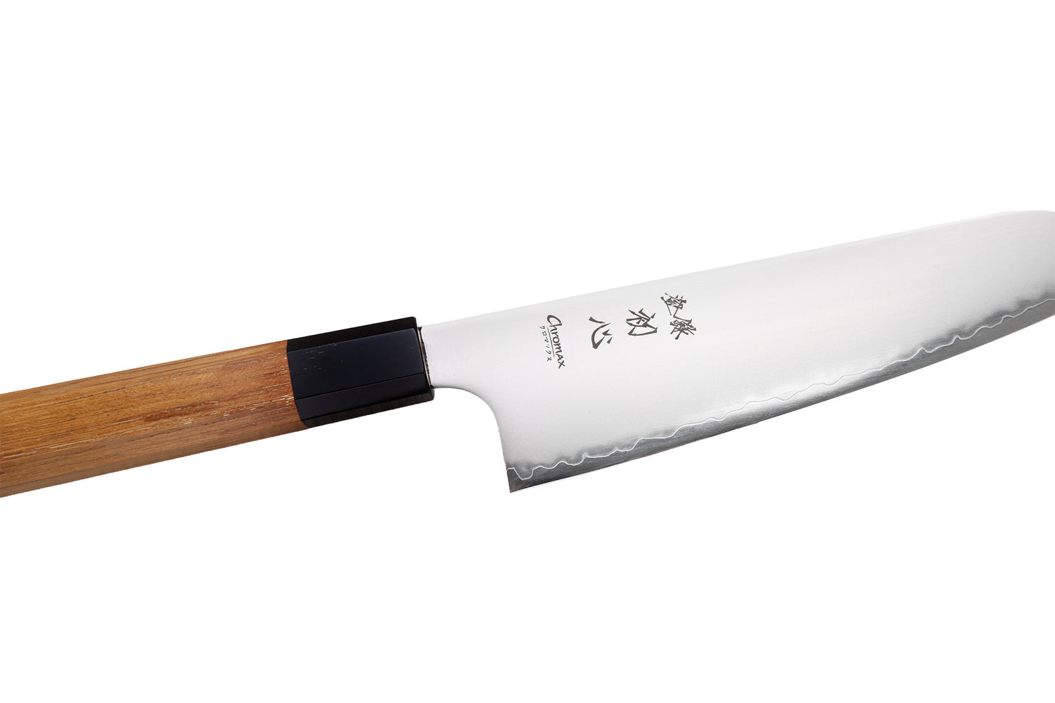 Couteau de chef 20cm japonais artisanal Hatsukokoro Chromax manche en teck