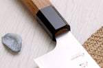 Couteau de chef 20cm japonais artisanal Hatsukokoro Chromax manche en teck