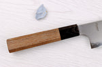 Couteau nakiri 16,5cm japonais artisanal Hatsukokoro Chromax manche en teck