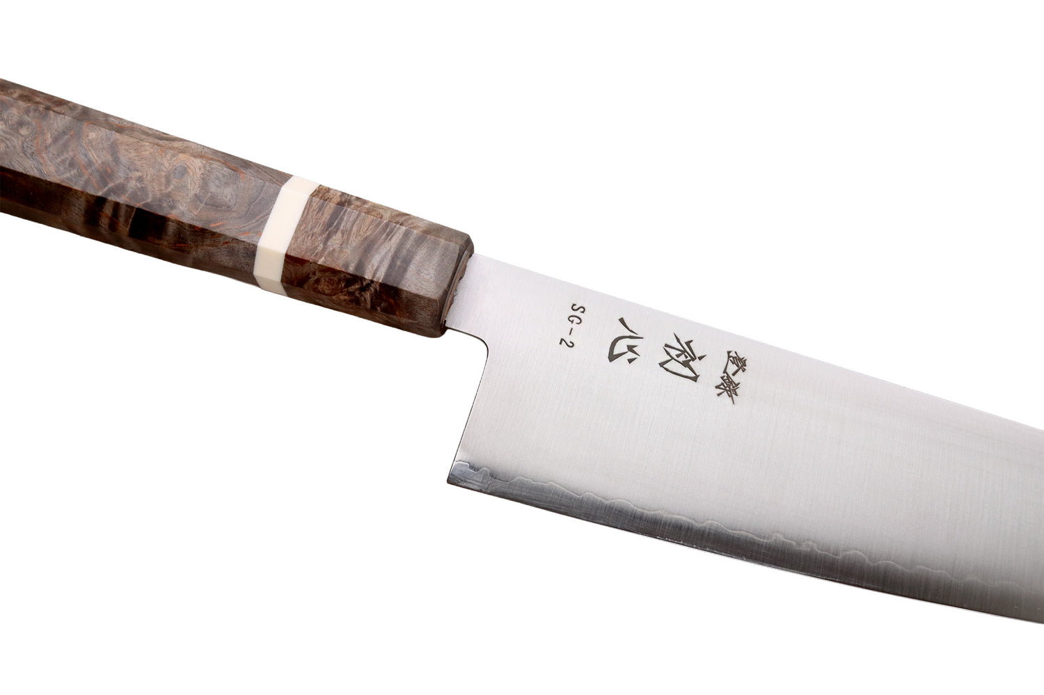 Couteau santoku 18cm japonais artisanal Hatsukokoro Hayabusa SG2 San Maï
