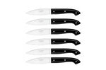 Coffret 6 couteaux à steak C. DOZORME Capucin lames lisses manches noirs