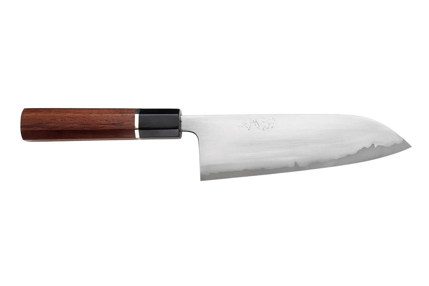 Couteau santoku 16,5cm japonais artisanal Toshihiro Wakui Shirogami 2 San Maï poli