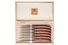 Coffret 6 couteaux à steak Laguiole C. DOZORME lames dentelées manches bubinga