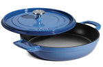 Cocotte basse 30cm Tramontina fonte émaillée bleu 3,8L