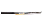 Couteau sakimaru takohiki 39cm japonais artisanal Sakai Takayuki Zangetsu Mont Fuji et Grues + saya