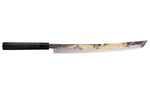 Couteau sakimaru takohiki 39cm japonais artisanal Sakai Takayuki Zangetsu Shogyō Mujō + saya