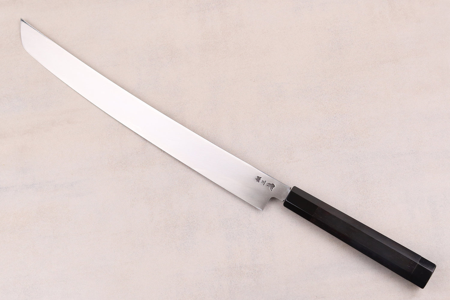 Couteau sakimaru takohiki 39cm japonais artisanal Sakai Takayuki Zangetsu Shogyō Mujō + saya