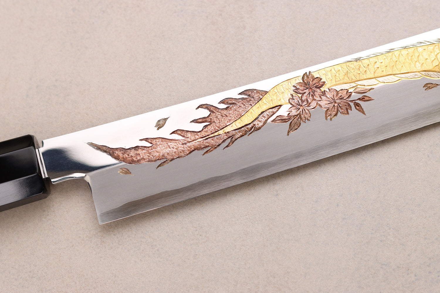 Couteau sakimaru takohiki 39cm japonais artisanal Sakai Takayuki Zangetsu Shogyō Mujō + saya