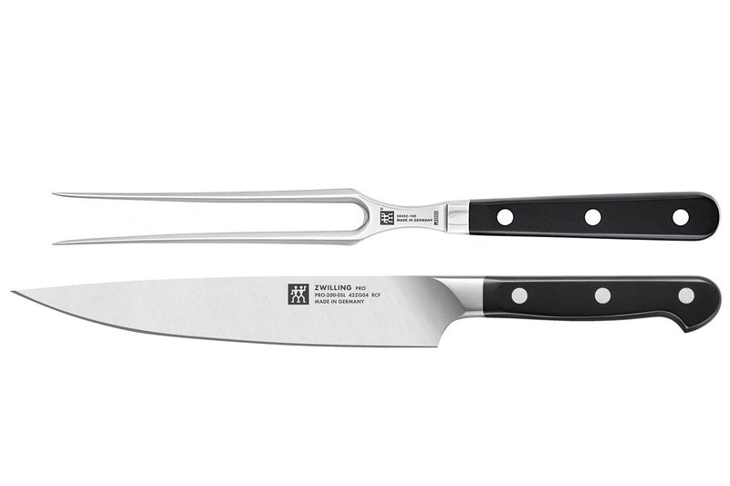 Coffret à découper Zwilling Pro forgé - 1 fourchette à viande + 1 couteau à trancher