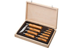 Coffret vitrine en bois Opinel Carbone 10 couteaux de poche manche hêtre