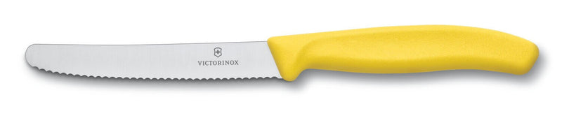 Couteau de table Victorinox SwissClassic jaune lame à dents 11cm