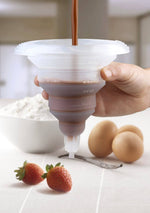 Entonnoir pliable transparent SILIKOMART + bouchon